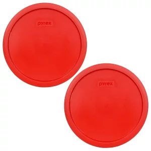 Pyrex 7403-PC 10 Cup Red Food Storage Replacement Lid (2-Pack) - Made in USA