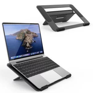 Avantree YS104 - Adjustable Aluminum Laptop Cooling Stand for Desk, Portable Holder for iPad, Tablet & Book, Foldable Ergonomic Riser Compatible with