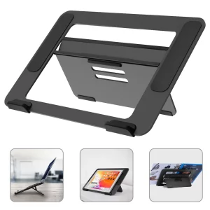 Avantree YS104 - Adjustable Aluminum Laptop Cooling Stand for Desk, Portable Holder for iPad, Tablet & Book, Foldable Ergonomic Riser Compatible with