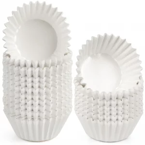 LotFancy 200pcs Heavy Duty White Cupcake Liners, Grease-Resistant Standard Muffin Liners, Paper Baking Cups, No Muffin Pan Needed