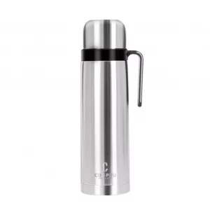CUOPRU Mate Insulated Bottle,1000ml Stainless Steel Vacuum Insulated Wide Mouth Bottle for Cold & Hot Beverages - Keeps Liquid Up to 12-24 Hours (Sil