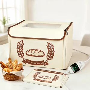 Folding Bread Proofing Box Dough Proofer, Electric Sourdough Warmer with 68-131F Temp Control & 99H Timer, Dough Proofing Box Basket with Metal Rack