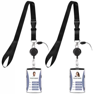 Luckyczc Easy Swap Retractable ID Badge Holder with Reel, 2Pack Card Holder - Swap Cruise Cards or ID Without Removing Lanyard, Clip & Keychain for O