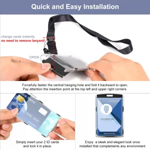 Luckyczc Easy Swap Retractable ID Badge Holder with Reel, 2Pack Card Holder - Swap Cruise Cards or ID Without Removing Lanyard, Clip & Keychain for O