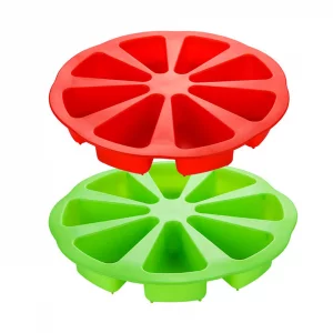 CdyBox Triangle Cavity Cake Mold Silicone Cake Mould 8 Hole Orange Shaped Pizza Pan for Ovens Microwaves DIY Baking Tool 2 Pieces