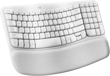 Logitech Wave Keys Wireless Ergonomic Keyboard with Cushioned Palm Rest, Comfortable Natural Typing, Easy-Switch, Bluetooth, Logi Bolt Receiver, for 