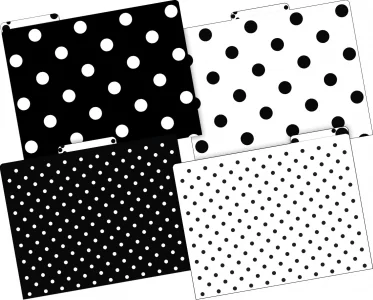 Barker Creek File Folders - Set of 24 Black & White Dot Letter Size Folders, 14pt Stock, Multi-Design Set, 1/3 Cut Tabs, Reversible, Home, School and