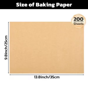 Beasea Parchment Paper Sheets for Baking, 200pcs 10x14 Inch Unbleached Precut Nonstick Heavy Duty Natural Parchment Baking Paper Sheets for Air Fryer