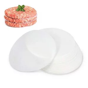 GWHOLE 500pcs Wax Paper 4.3 inch Non-Stick Hamburger Patty Paper Food Grade Parchment Paper Sheets for BBQ Burger Press Baking, Grill Waxed Stencil S