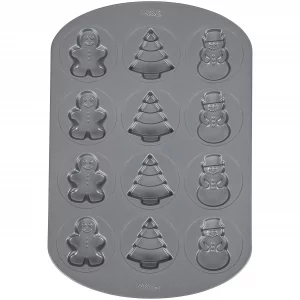 Wilton Holiday Shapes Non-Stick Cookie Pan, 12-Cavity