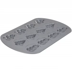 Wilton Holiday Shapes Non-Stick Cookie Pan, 12-Cavity