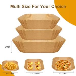 SHINYMOMO Air Fryer Liners Disposable Paper,100Pcs Airfryer Paper Liners,Non Stick Parchment Paper Liners,Food Grade Air Fryer Accessories for Microw