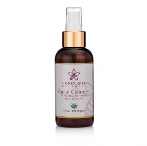 Honey Girl Organics USDA Certified Organic Facial Cleanser and Makeup Remover Extra Sensitive w/Beeswax. Naturally contains Pollen, Propolis, Royal J