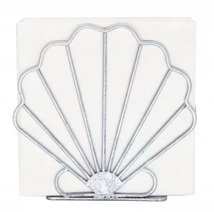OwlGift Oceanic Napkin Holder, Nautical Themed Napkin Holder with Seashell Design, Beach Napkin Storage Organization Dcor for Tabletop, Coastal Dco