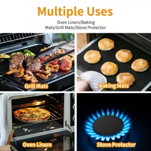 4 Pack Large Oven Liners for Bottom of Electric Gas Oven Reusable,17