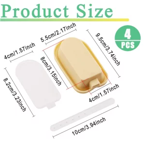 Stackable Silicone Popsicle Molds 4 Pack with Sticks, Reusable Homemade Ice Pop Maker, Drip-Free & Mess-Free Design, Easy Clean Dishwasher Safe