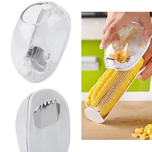 Novelty Corn Stripping Tool, Practical Corn Peeler, Corn Stripper, Cob Remover, Corn Shaver Gadgets. It Can Hands from Incised wound(White)