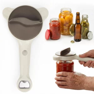 Anytin 4-in-1 Adjustable Jar Opener for Seniors & Weak Hands - Multifunctional Stainless Steel Can Opener, Bottle Cap Gripper for Arthritis Sufferers