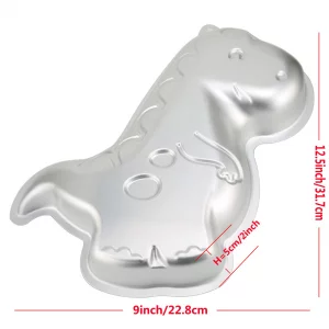 Pormasbenzer Dinosaur Shaped Cake Pan Clover Mould Aluminum 3D DIY Cake Baking Pan for Birthday, Anniversary, Party, Christmas