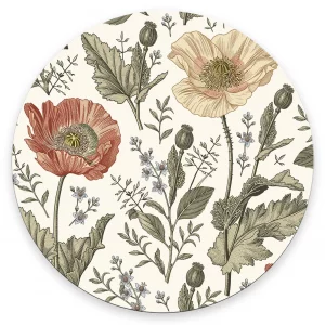 Vintage Flowers Round Mousepad Aesthetic Mouse Pad Floral Office Decor for Women Desk Accessories Retro Flowers Mousepad Coworker Boss 7.97.90.12 i