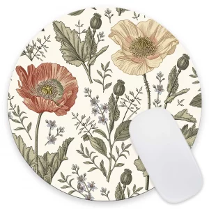 Vintage Flowers Round Mousepad Aesthetic Mouse Pad Floral Office Decor for Women Desk Accessories Retro Flowers Mousepad Coworker Boss 7.97.90.12 i