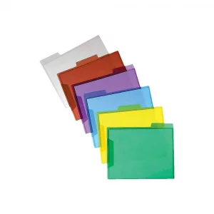 Staples Translucent Poly File Folders, Letter Size, Assorted Colors, Durable Poly Material, 6/Pack