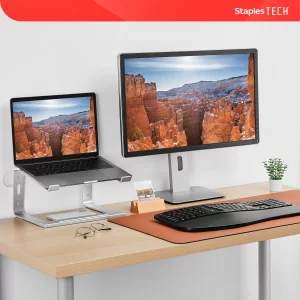 Staples TECH Adjustable Aluminum Laptop Stand - Fits 11