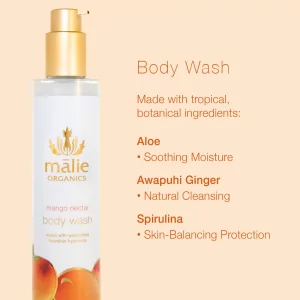 Malie Organics Body Wash - Mango Nectar, 8.25 fl oz (Pack of 1)