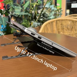 YOOOYOOO Lightweight Carbon Fiber Laptop Stand Foldable Portable 8 Angles Adjustable Laptop Holder Riser Ventilated Cooling Notebook Computer Stand u