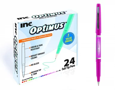 OPTIMUS 24-Color 0.7mm Felt Tip Pens - No Bleed, For Writing, Drawing, Journaling