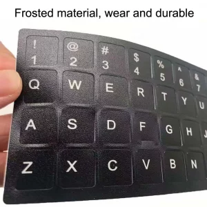 Replacement English Keyboard Letter Stickers, Universal English Keyboard Stickers with Black Background and White Lettering for PC Computer Laptop De