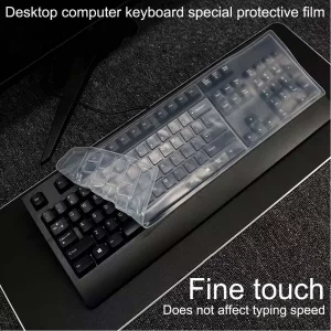 Universal Clear Desktop Computer Keyboard Protection Skin Protector Cover for PC 104/107 Keys Standard Keyboard,Ultra Thin Desktop PC Silicone Waterp