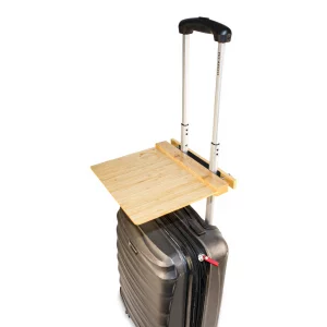 Practical Products Laptop Stand - Portable Bamboo Laptop Holder for Travel, Luggage, Airport - 150 lbs Load Capacity