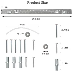 W10440498 W11025649 Mounting Plate Compatible with Whirlpool Microwave W10821385 For Installation Hardware Kit replacement Silver