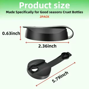 YJNAUPAI 2-Pack -Replacement Lids For Good Seasons Salad Dressing Cruet Glasses, Caps Compatible with Good Seasons Cruet Bottle, Food-Grade Plastic, 