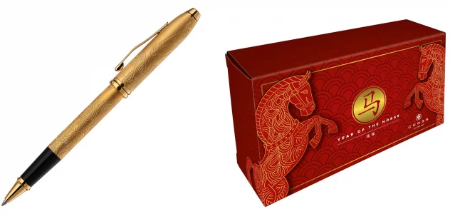Cross Townsend Limited Collection Zodiac Year of the Horse Selectip Rollerball Pen, 23KT Gold-plated with Gold-plated Appointments in Luxury Gift Bo