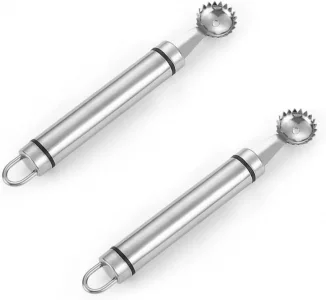 2Pcs Silver Stainless Steel Strawberry Huller Multi-Function Stainless Corer and Pitter Remover for Strawberry, Practical Kitchen Tool, Fruit and Veg