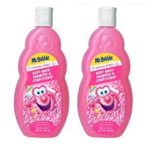 Mr. Bubble Kids Original 3in1 Shampoo, Conditioner, Body Wash - Hypoallergenic, Tear Free Bubble Gum Scented, Creates Big Bubbles In The Tub And Show