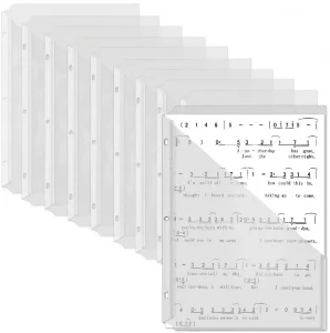 OEBSR 30Pack 3 Hole Punch Clear Plastic Document Folders,Organized Up Poly Translucent Slash Slash File Jacket US Letter/ A4 Size 18C(1.8mm),L-Tape T