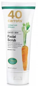 40 Carrots Carrot Aloe Facial Cleansing Facial Scrub - Helps Improve Skin Tone & Texture | Get Softer Radiant Looking Skin | Made in USA, Paraben & C