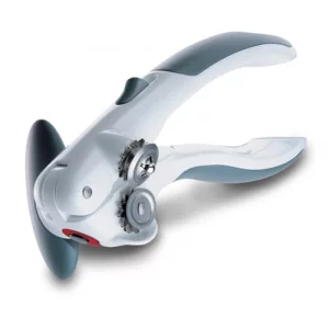 Zyliss Lock N' Lift Can Opener with Lid Lifter Magnet - Manual Opener with Locking Mechanism - Easy-to-Turn - Magnetic Can Opener - White/Gray