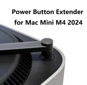 TEYOUYI Stand Holder Auxiliary Power Button Extender for Mac mini M4 2024, Bracket Base for Easy Power On/Off (Black)