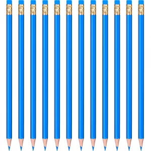 Zhanmai 36 Pieces Blue Pencils Checking Colored Blue Pencils #2 HB with Eraser Pre Sharpened for Checking Map Coloring Tests Grading School Office Ed