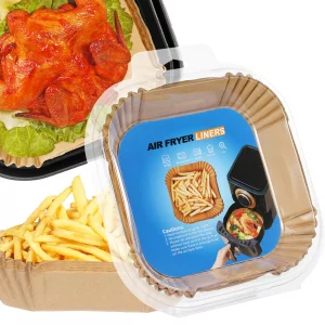 Somoga Thick Air Fryer Paper Liners Disposable Parchment Paper Non-Stick 100PCS Fit 3-5QT Air Fryer Liners Air Roasting Microwave Basket Oil-proof Re