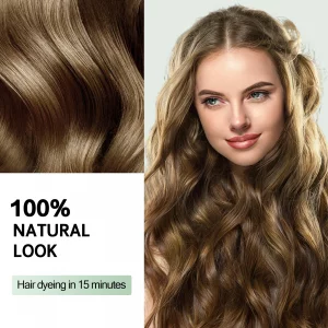 Light Brown Hair Dye Shampoo 3 in 1, Instant 100% Gray Hair Coverage Hair Color Shampoo for Women Men with 9 Natural Herbal Ingredients
