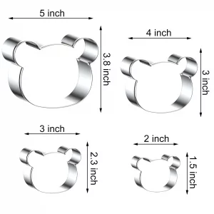 Teddy Bear Head Cookie Cutter Set Large - 5