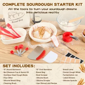 KNEDWRMY Sourdough Starter Kit & Sourdough Bread Baking Supplies-10
