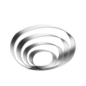 Oval Cookie Cutter Set Large - 5 Inch, 4 Inch, 3 Inch, 2 Inch - Geometric Cookie Cutters Shapes Molds - Stainless Steel Homemade Oval Biscuit Treats 
