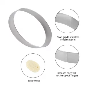 Oval Cookie Cutter Set Large - 5 Inch, 4 Inch, 3 Inch, 2 Inch - Geometric Cookie Cutters Shapes Molds - Stainless Steel Homemade Oval Biscuit Treats 