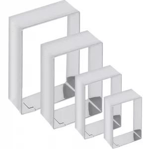 Rectangle cookie cutter ANCKNE Stainless Steel Rectangle Biscuit Molds Square Pastry Molds Fondant Cake Cookie Cutter Set 1 Inch Depth